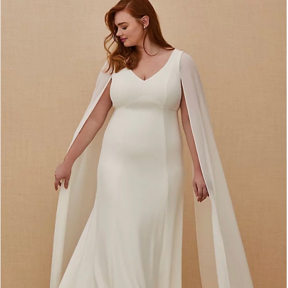 Torrid Cape-Sleeve Wedding Gown